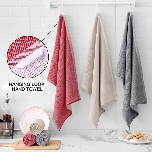 Homaxy 380 GSM Cotton Premium Kitchen Towels 6 Pack - Image 3