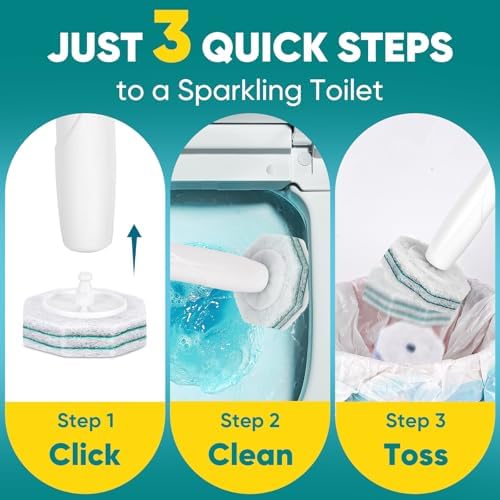 30Ct Aromative Toilet Brush Refills, Double-Layer Cleaning Pads Added, - Image 5