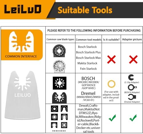 LEILUO 10Pcs Oscillating Tool Scraper Blades - Image 2