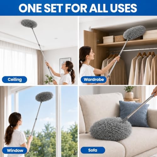 Ceiling Fan Cleaner Duster Kit 72 Inch Ceiling Fan Duster Extension Pole - Image 3