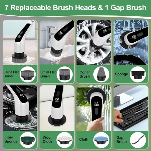 Electric Spin Scrubber, Bathroom Scrubber LED Digital Display - Image 6