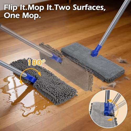 Dust Mop for Hardwood Floors, Double-Sided Flat Mops - Image 2