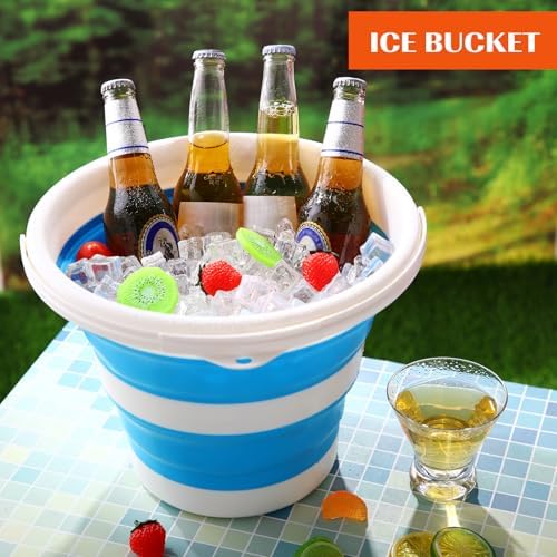 Pickmesh 4 Pack Collapsible Plastic Bucket, 2.6 Gallon - Image 5