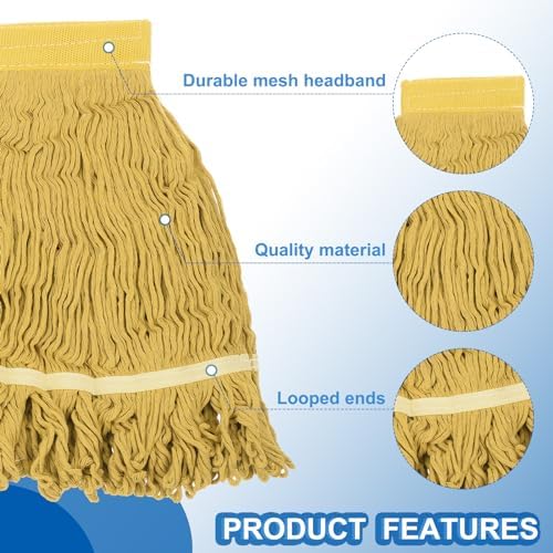 uxcell 6Pcs Commercial Mop Head Replacement, Cotton String Mop Head, Wet - Image 3