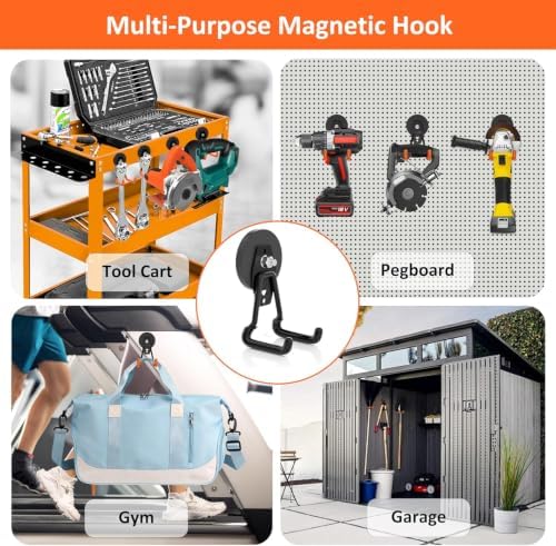 ENUODA Strong Magnetic Hooks Heavy Duty Upgraded Large Magnetic Garage Hook - Image 6