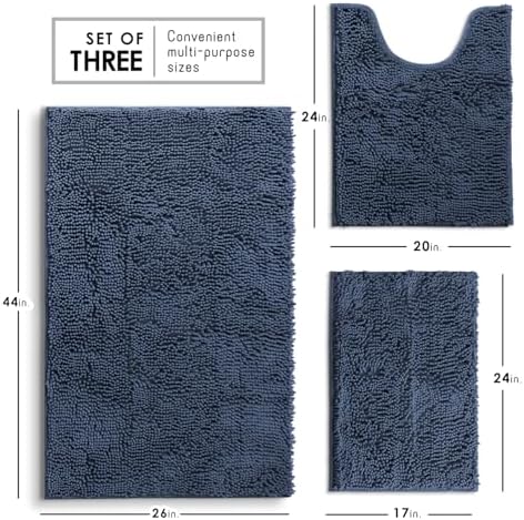 Hearth & Harbor Bathroom Rugs, Chenille Bath Mat - Image 3