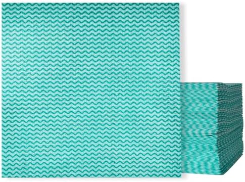 Disposable Cleaning Cloths, Absorbent Green Kitchen Towels, 50 Pack by porffitoy