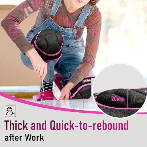 COOLJOB Women Knee Pads for Gardening Work, Floor Cleaning - Image 2