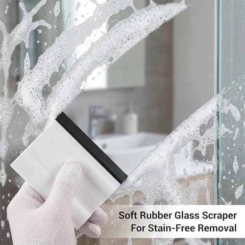 Amabro 3Pcs Mini Rubber Squeegee 3 Inch Small Handheld Window Scraper - Image 2