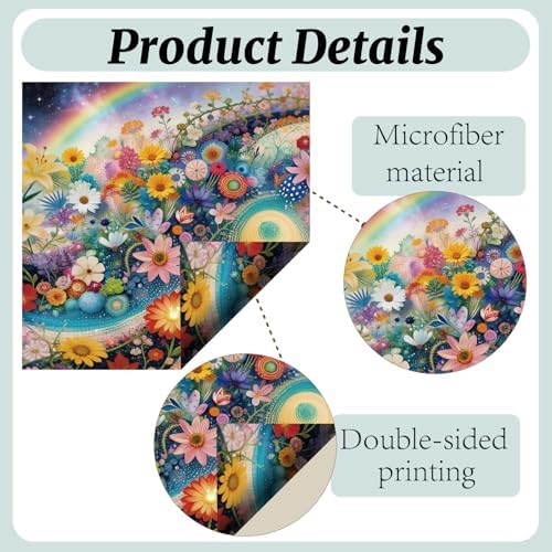 CREATCABIN 6 Pcs Floral Microfiber Glasses Cleaning Cloth Reusable Thicken - Image 3