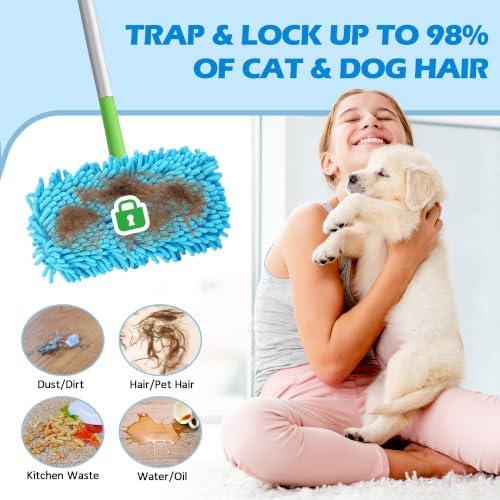 4PCS Blue Reusable Chenille Mop Pads - Image 2