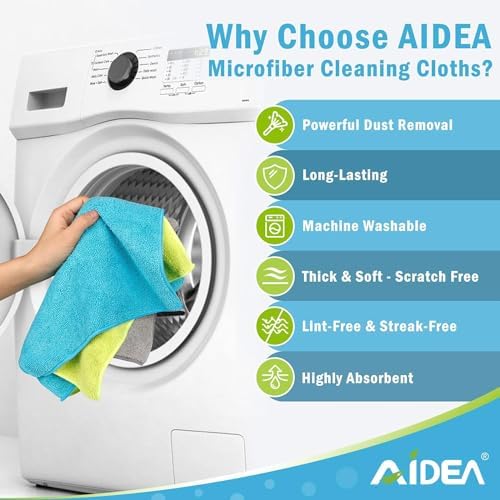 AIDEA Microfiber Cleaning Cloth 100PK, Microfiber Towels - Image 3
