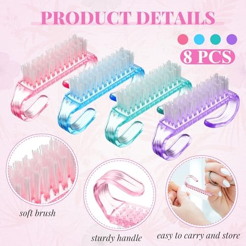 Patelai 12 Pcs Nail Brushes for Cleaning, Fingernail Hand Toes, Transparent - Image 4
