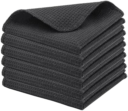 PurpleEssences Solid Kitchen Cloths, Dish Cloth 12x12 Set of 6 by PurpleEssences
