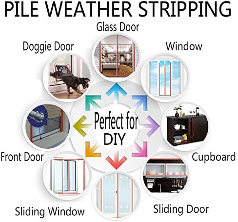 Weather Stripping Brush for Sliding Windows/Doors Frame Side, Pile Self - Image 4
