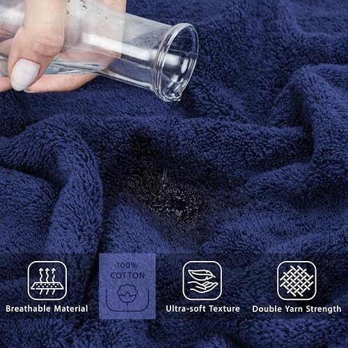 Cotton Paradise 100% Cotton Turkish Towel, Soft Absorbent Quick Dry, 40x80 - Image 4