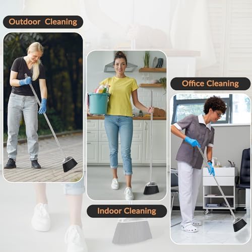 VOOWO Broom with Dustpan Combo Set, Heavy Duty Dust Pan with Long Handle - Image 6