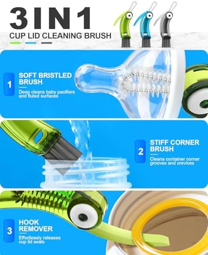 3 in 1 Cup Lid Cleaning Brush 3 PCS - Image 4