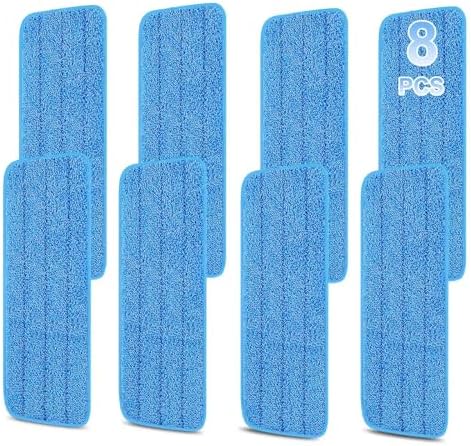 8 Pack 16.5 inch Reusable Mop Pads Microfiber Spray Mop Replacement Heads by H-Gamely