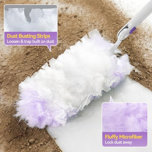 Long Handle Duster, 3 ft Extendable Pole, 30 Disposable Refills - Image 2