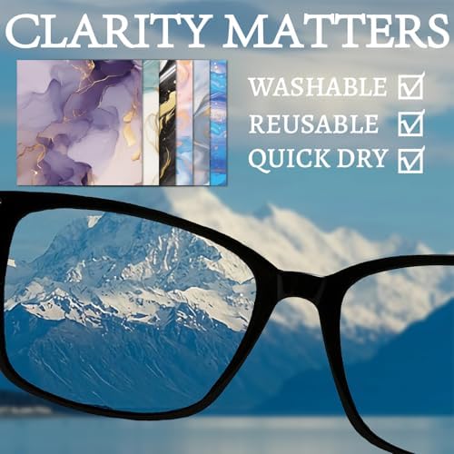 CREATCABIN 6Pcs Marbling Eyeglass Cleaning Cloth Microfiber Cleaning Cloths - Image 4