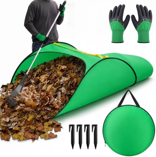 Fourluoo 70 Gallon Leaf Collector, Portable Pop up Leaf Bags and Gloves by Fourluoo