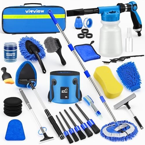 36Pcs Blue Car Wash Detailing Kit，Car Cleaning Set by Vioview