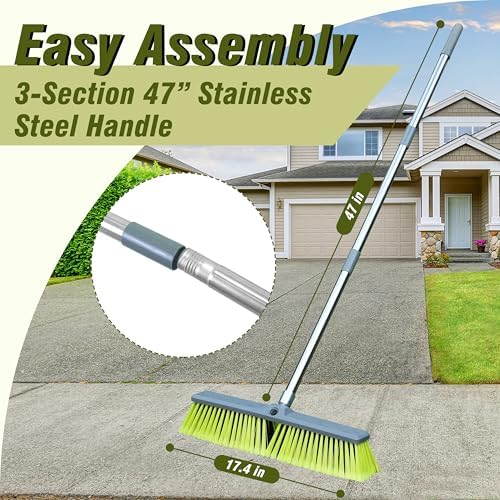 18" Push Broom with 47" Long Handle - Image 4