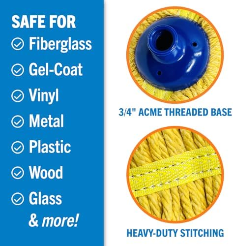 Screw On Cotton Mop Head Replacement Refill, Heavy Duty String Mop Head - Image 3
