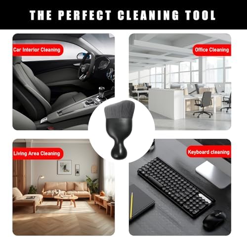 Dickno 2PCS Car Interior Dust Brush, Soft Scratch Free Auto Detailing Brushes - Image 6