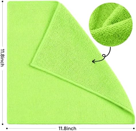 TEAWOO 10 PCS Neon Green Microfiber Cleaning Cloths - Image 2