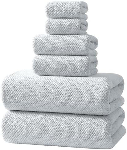 REDKISS 6 Piece Premium Towel Set, 2 Bath, 2 Hand, and 4 Wash Cloths, by REDKISSOnline