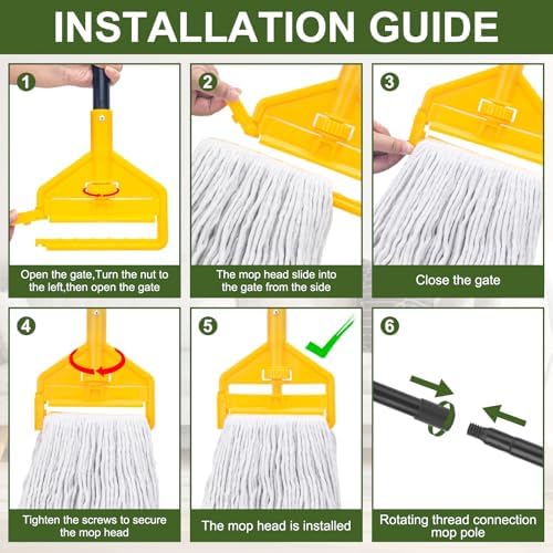 KeFanta Commercial Mop with 3 Extra Large Replacement Heads, 59Inch Handle - Image 7