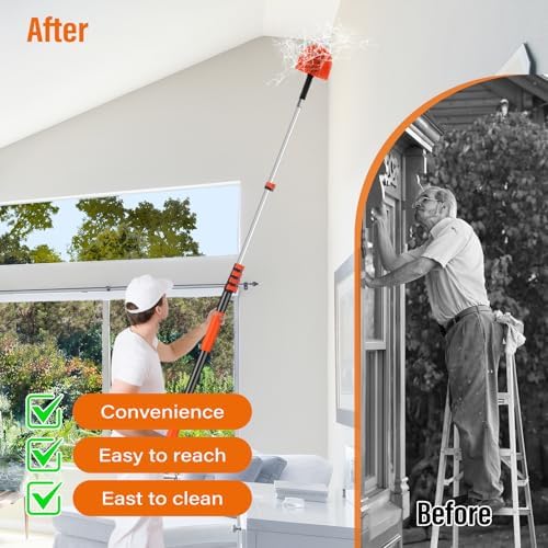 30FT Reach Cobweb Duster with Extension Pole, Spider Web Brush - Image 6