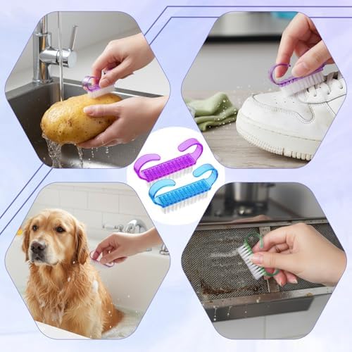 420 Pcs Handle Grip Nail Brush Bulk, 5 Colors Nail Scrub Brush - Image 7