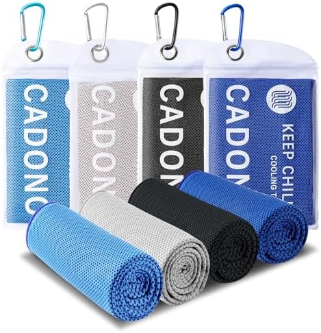 4 Pack Cooling Towel, Soft Breathable Chilly Towel, Ice Towel by CADONO