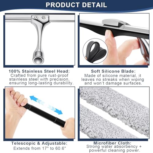Metal Shower Squeegee with 17'' - Image 5