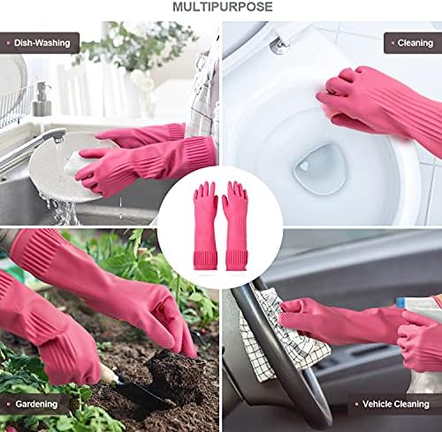 Mamison Rubber Dishwashing Gloves, Non-Slip Kitchen, 2 Pairs - Image 4