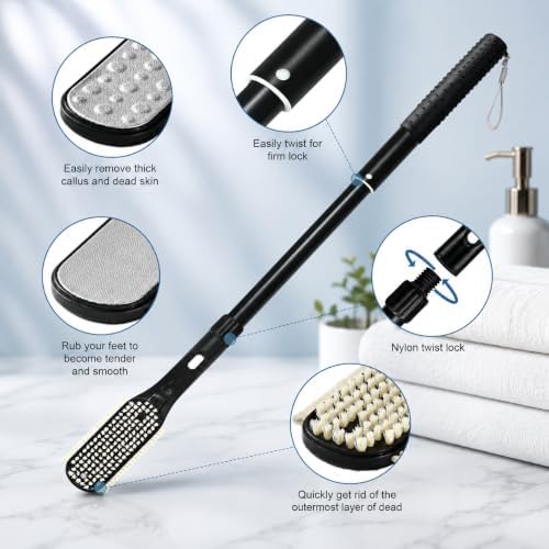 Toe Gap Cleaning Brush, 18.82"-25.98" Telescopic Toe Cleaning Brush Long Handle - Image 3