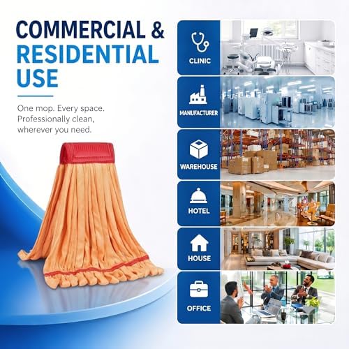 Microfiber Mop Head Replacement, Heavy Duty Commercial Tube Wet Mop Head Refill - Image 6