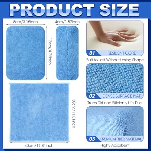 HunnmingRe 24 Pcs Microfiber Applicator Pad Kit Include Non Scratch Car Wash - Image 2