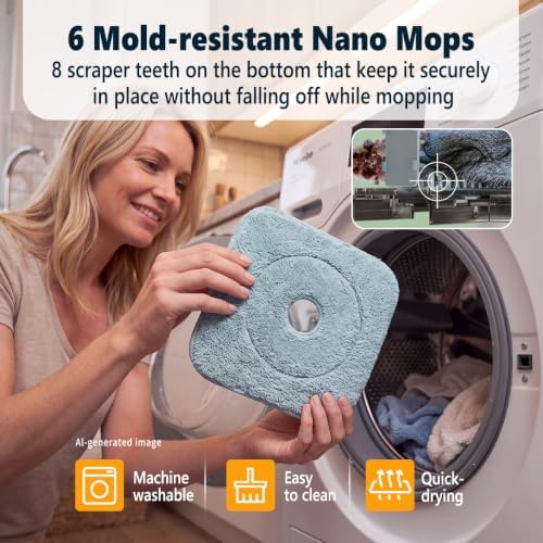 Spin Mop and Bucket Set with Separate Dirty/Clean Water System, Extra 6 Pad - Image 7