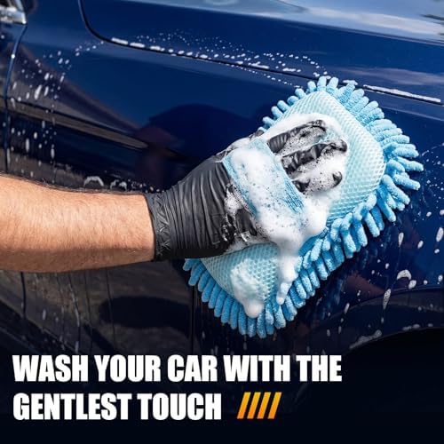 3 Pack Chenille Premium Scratch-Free Microfiber Car Wash Sponges, Non-Scratch - Image 4