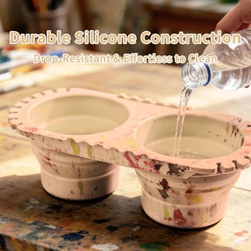 Paint Brush Cleaner Cup, Foldable Silicone Brush Cleaning Rinse Cup - Image 7