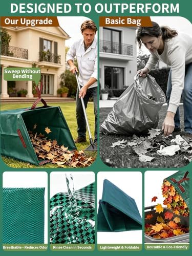 57 Gal Dustpan Yard Waste Bags Heavy Duty Reusable - Image 5