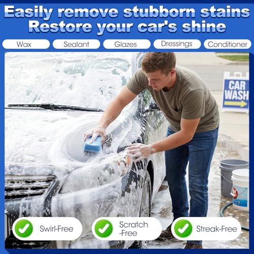 HunnmingRe 24 Pcs Microfiber Applicator Pad Kit Include Non Scratch Car Wash - Image 5