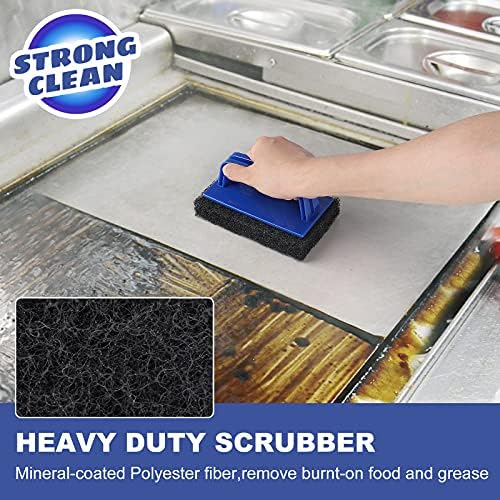 Blackstone Grill Cleaning Kit, Heavy Duty Griddle Scrubber Scouring Pad & Handle - Image 2