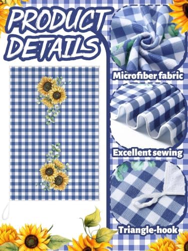 Bencailor 4 Pcs Sunflower Kitchen Towels Summer Housewarming Gift - Image 5