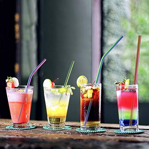 Hiware 12-Pack Rainbow Metal Straws Reusable - Image 5