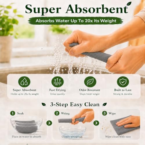 10 Pcs Grey Color Swedish Dishcloths - Image 3